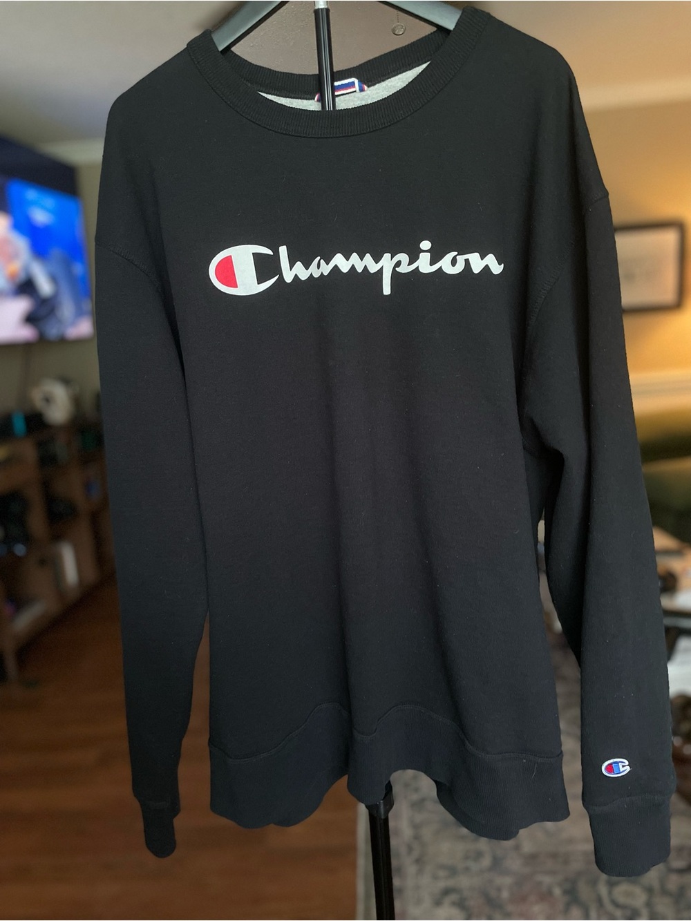 Champion Size 2XL Black Crewneck Sweatshirt